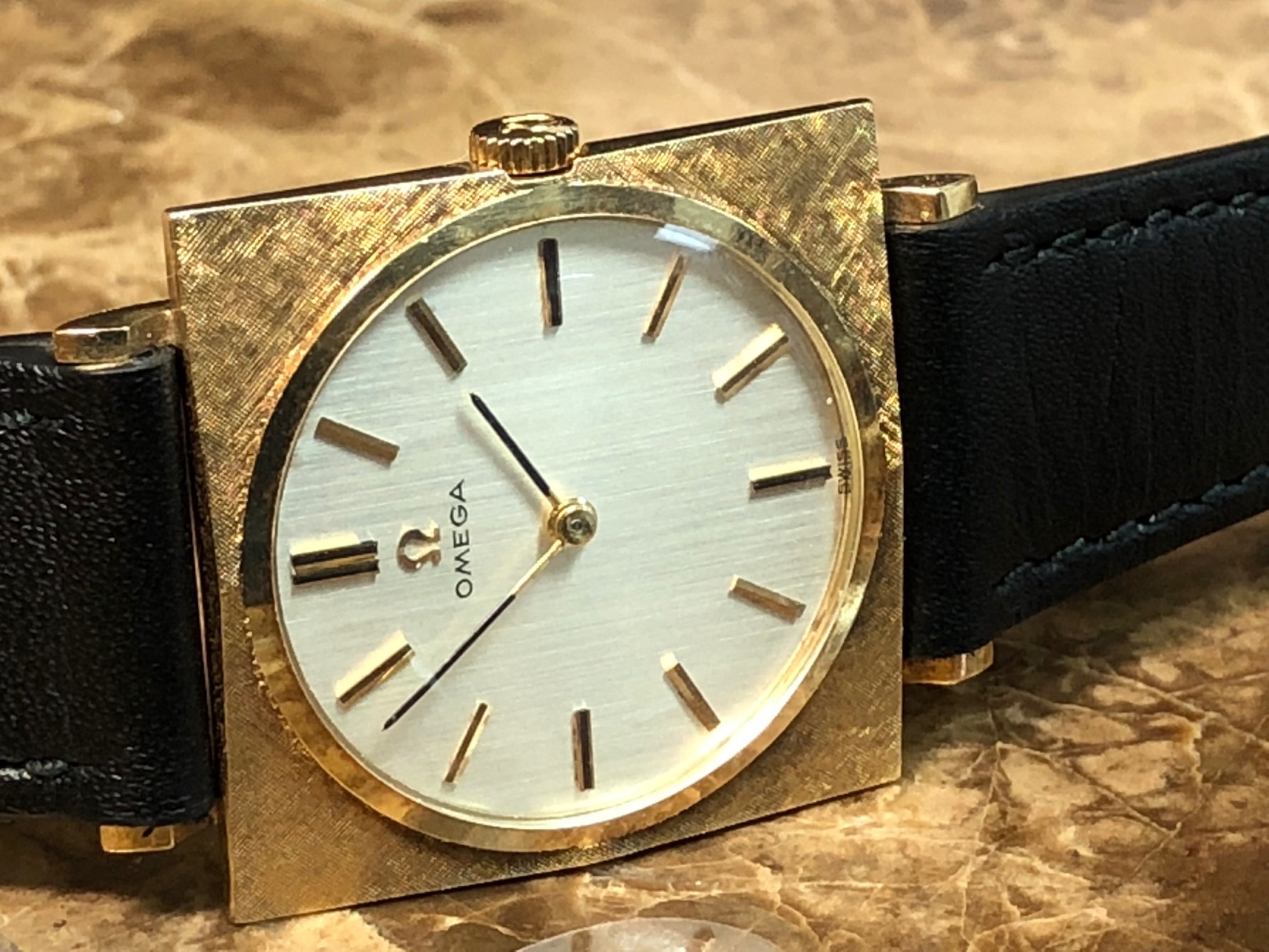 Omega Gold Dress Watch 14k Solid Gold Square Vintage D6625 ...