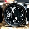 Bell & Ross Aviation 42mm BR03-92 Leather Rubber NAT0 Box Papers Warranty Card MINT
