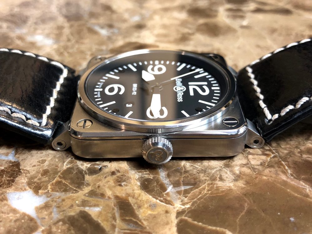 Bell & Ross Aviation 42mm BR03-92 Leather Rubber NAT0 Box Papers Warranty Card MINT