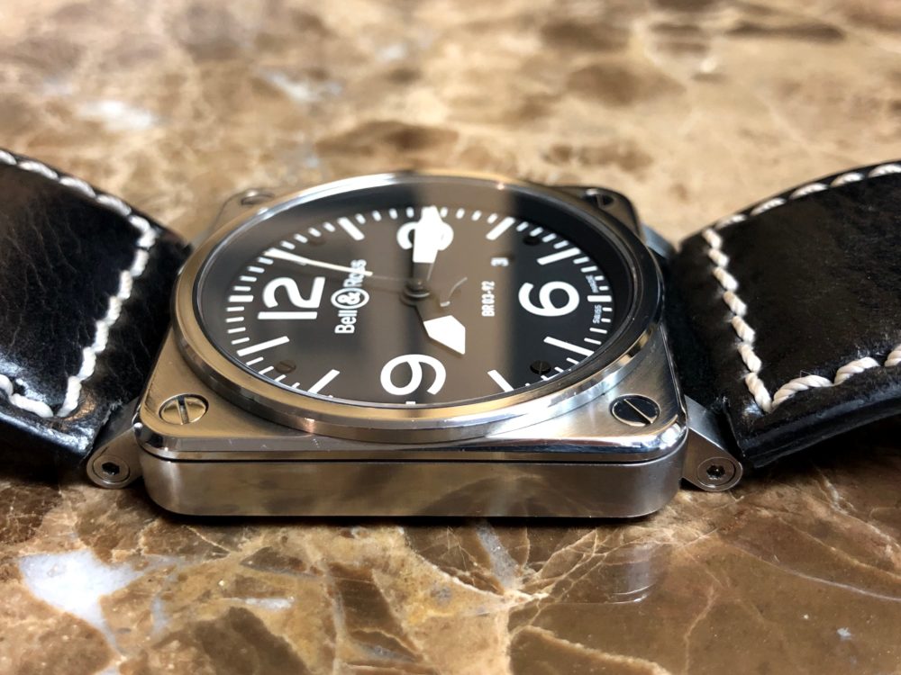 Bell & Ross Aviation 42mm BR03-92 Leather Rubber NAT0 Box Papers Warranty Card MINT