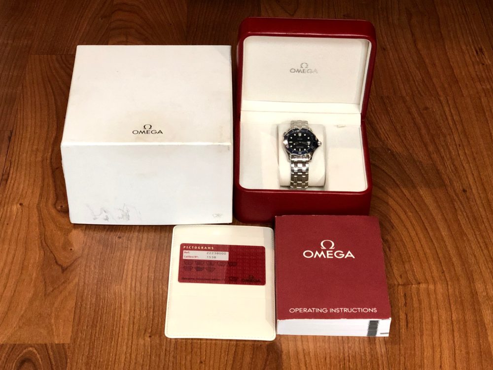 Omega Seamaster 300m Quartz 36mm 2223.80 Blue Wave 36mm with Box and Papers