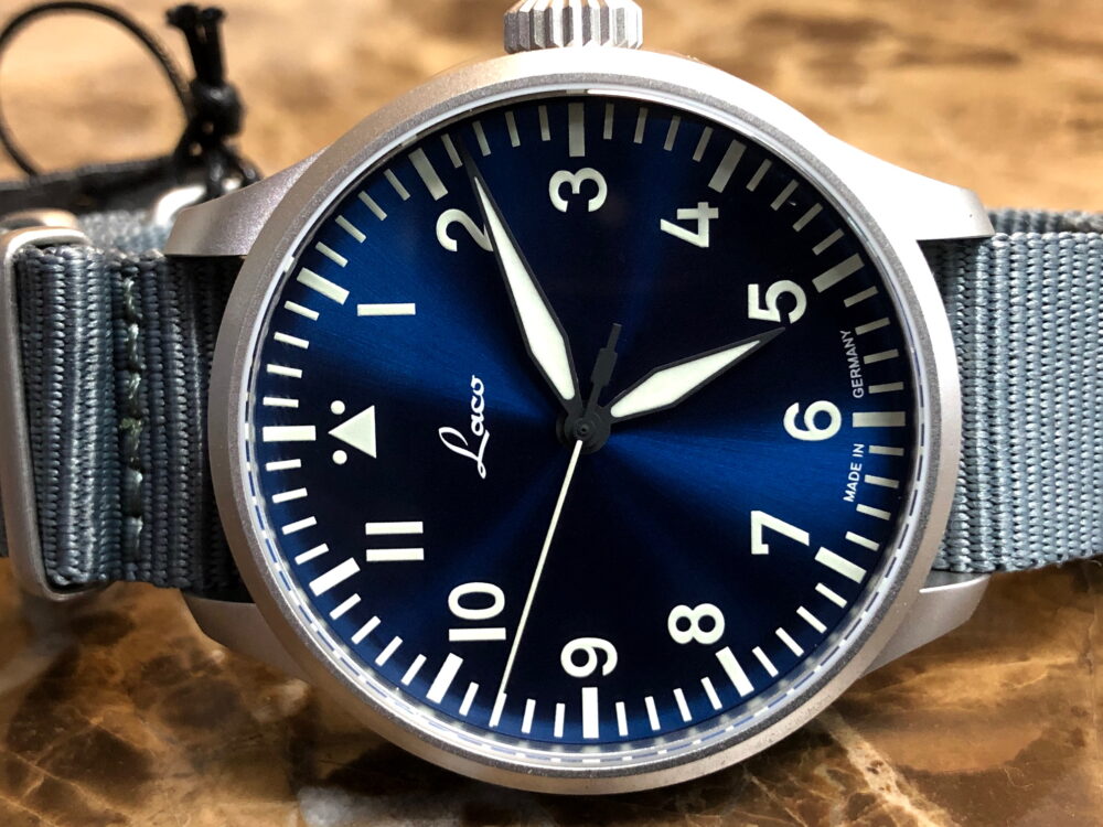 Laco Augsburg Blaue Stunde 42 Blue Dial Automatic 862100 Box Papers