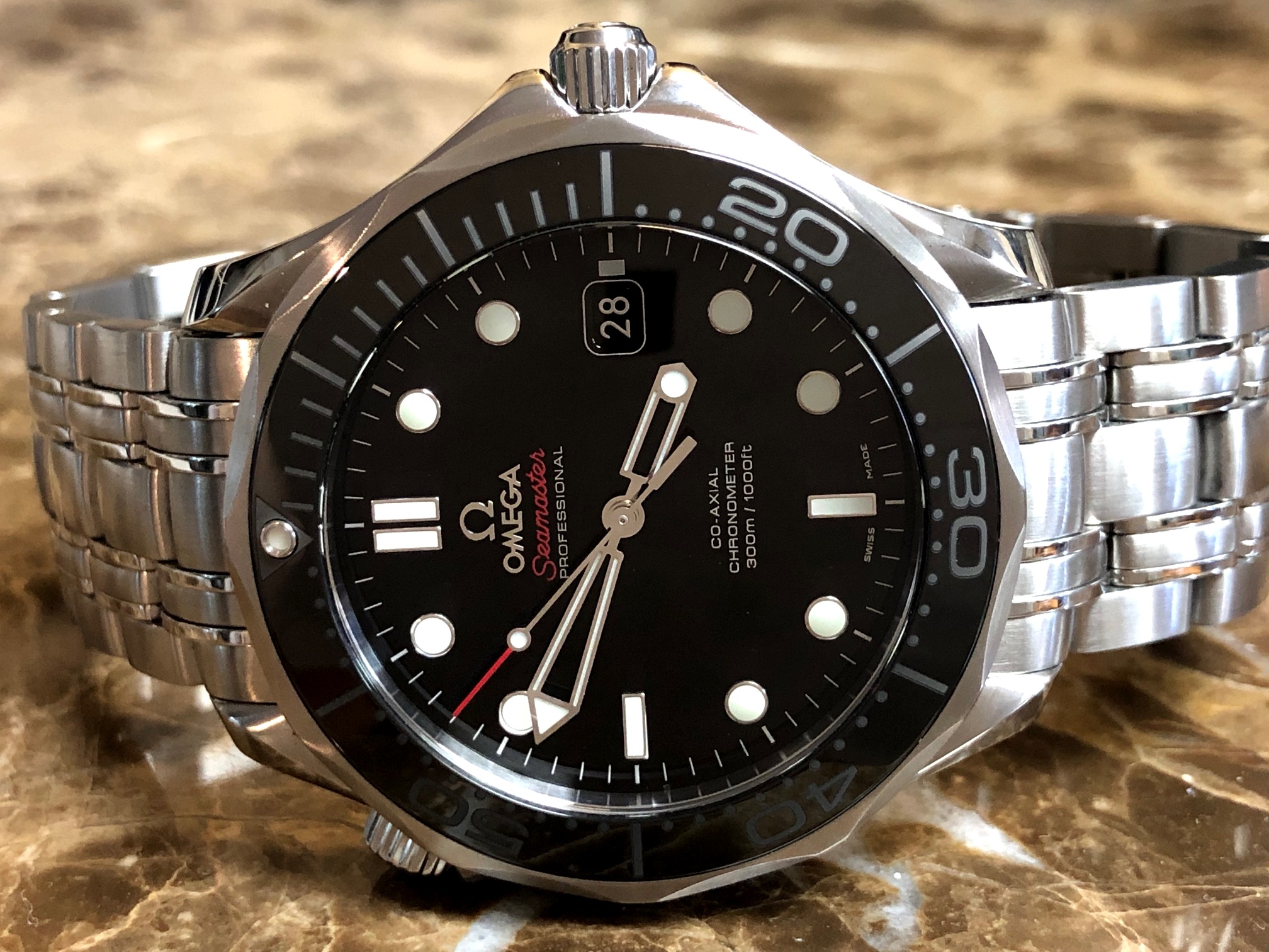 Omega Seamaster Diver 300M Co‑Axial 41 mm Black Dial Black ...