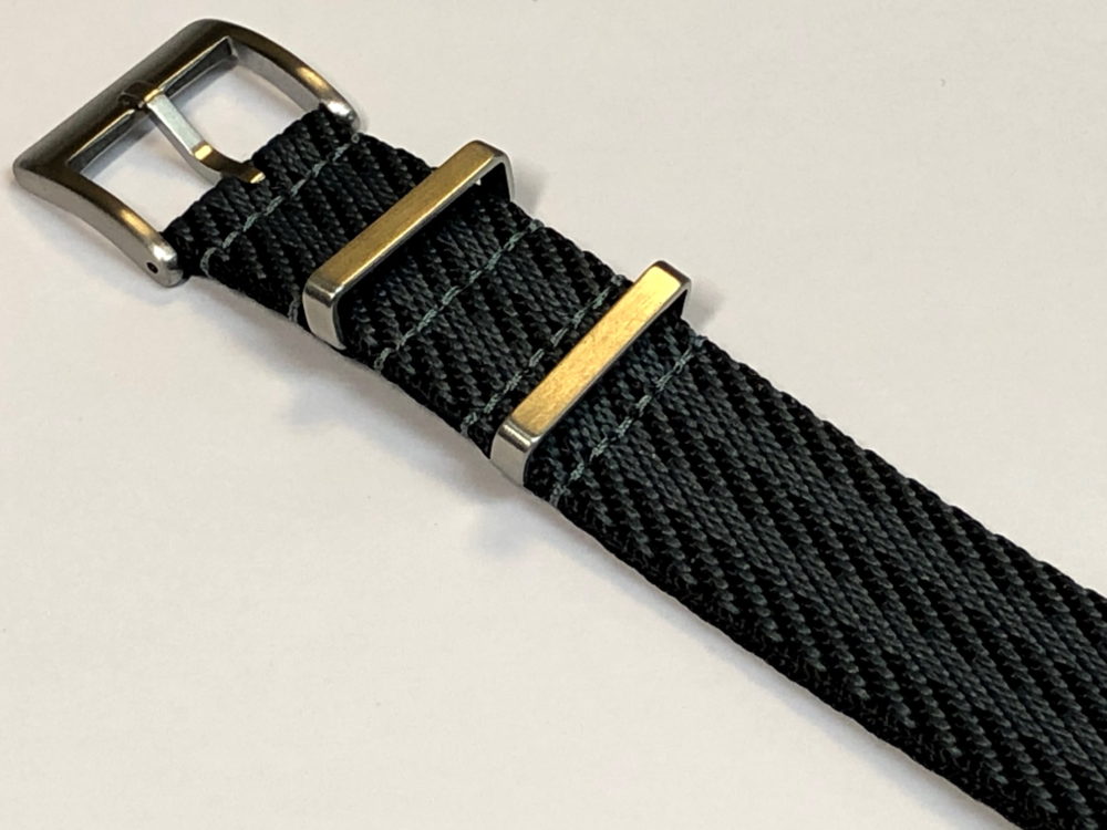 Fabric strap - NATO Watch Strap Black / DARK GREY James Bond style made of Nylon - Superior Quality