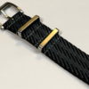 Fabric strap - NATO Watch Strap Black / DARK GREY James Bond style made of Nylon - Superior Quality