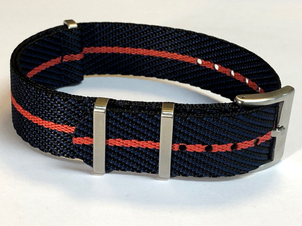 Fabric strap - NATO Watch Strap Black / Blue / Red Single Stripe made of Nylon - Superior Quality