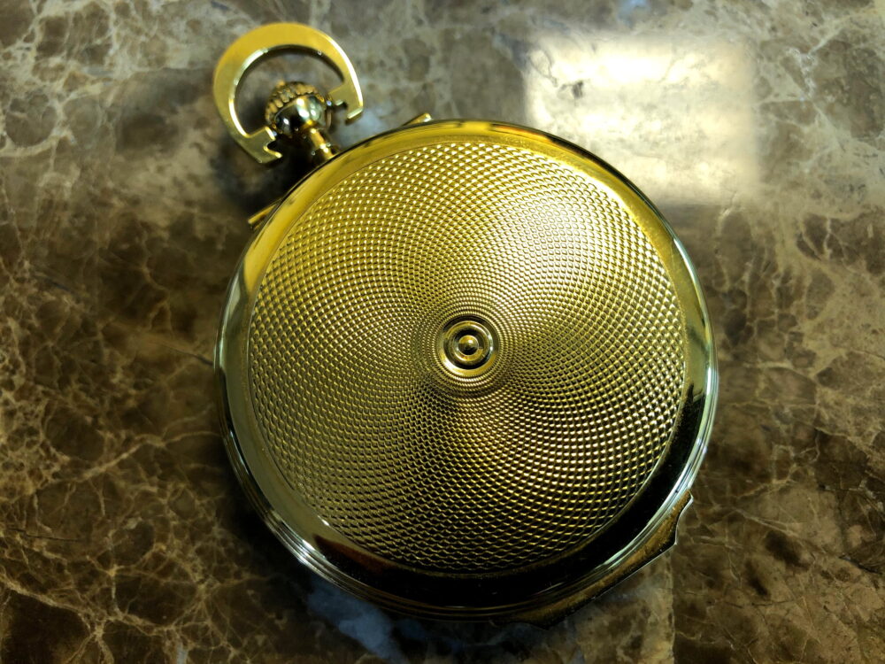 Charles Reuge Pocket Watch Musical & Motion Alarm Yellow Gold Filled Boat Scene