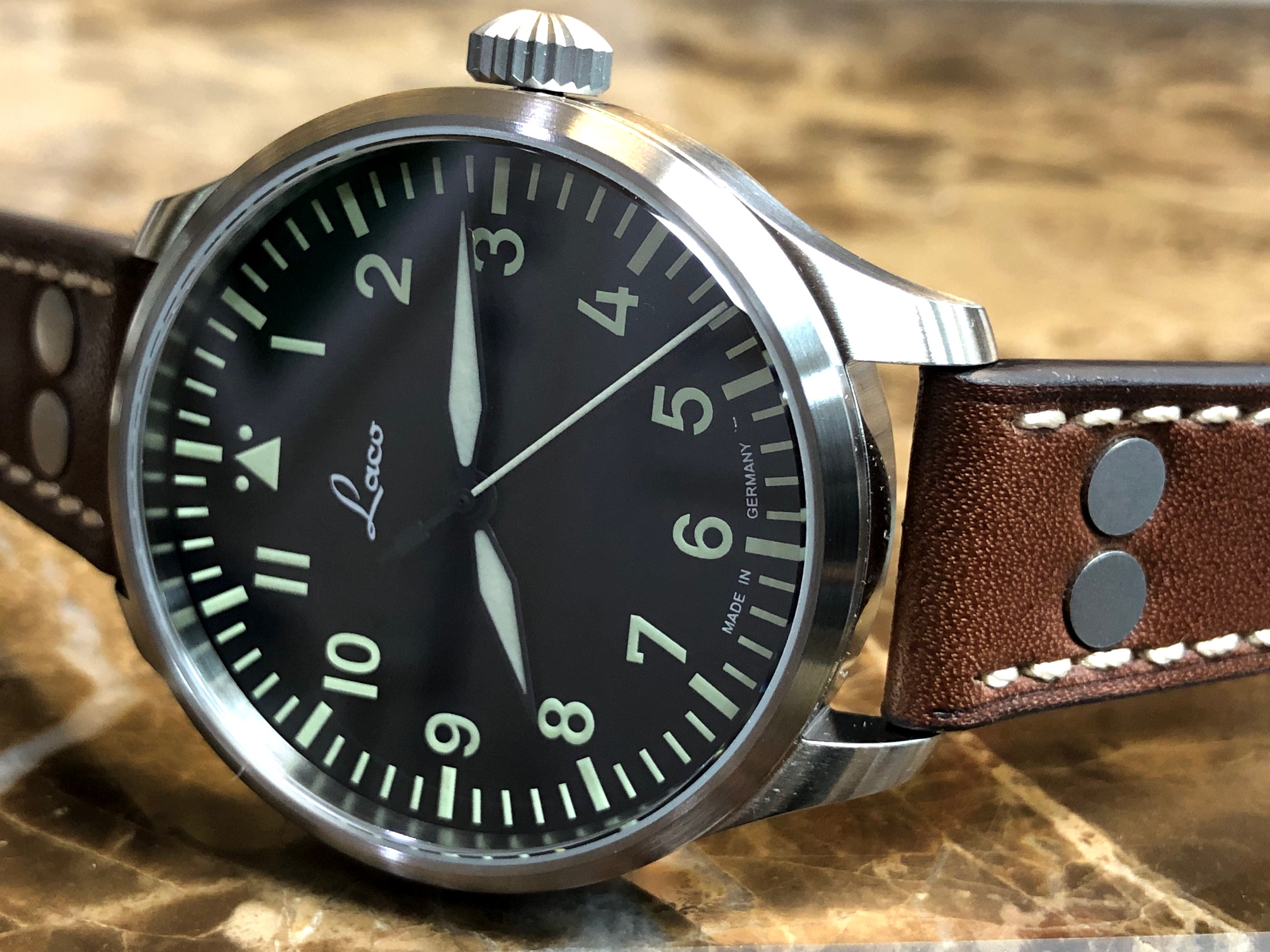 Laco Augsburg 39mm Pilot Watch Box Papers 861990 | Sansom Watches ...
