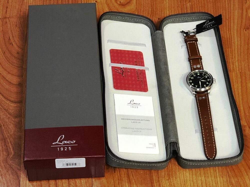 Laco Augsburg 42mm Pilot Watch Laco 21 Automatic Box Papers 861688.2
