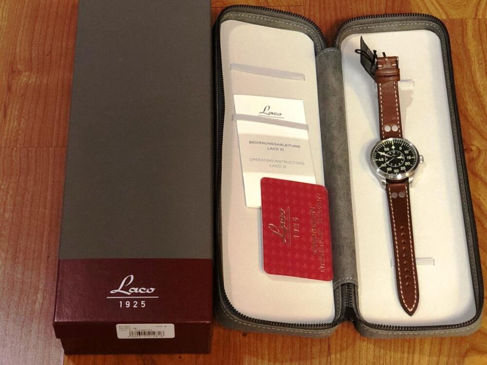 Laco Aachen 39mm Pilot Watch Automatic Box Papers 861990