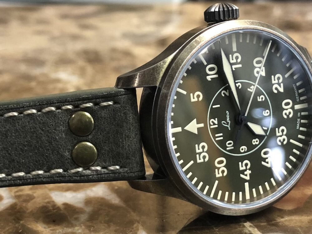 Laco Augsburg OLIV Green with Bronze PVD case 39mm Pilot Watch Limited Edition Automatic Box Papers 862136
