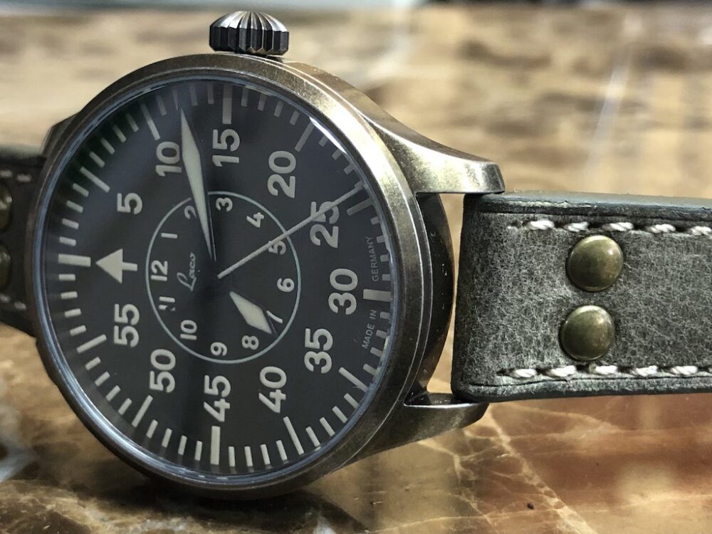 Laco Augsburg OLIV Green with Bronze PVD case 39mm Pilot Watch Limited Edition Automatic Box Papers 862136