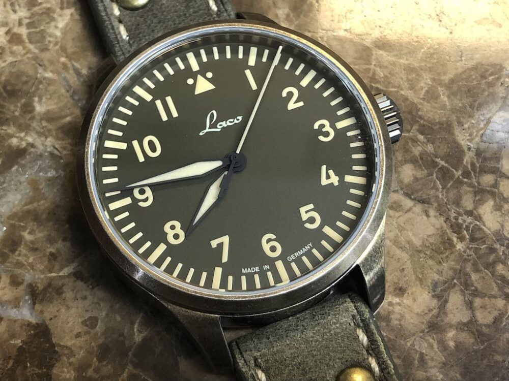 Laco Augsburg OLIV Green with Bronze PVD case 39mm Pilot Watch Limited Edition Automatic Box Papers 862135 Type A Dial