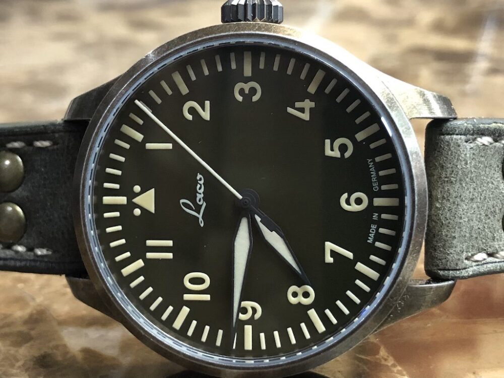 Laco Augsburg OLIV Green with Bronze PVD case 39mm Pilot Watch Limited Edition Automatic Box Papers 862135 Type A Dial