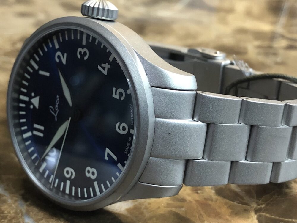 Laco Augsburg Blaue Stunde Blue Dial Sand-Blasted Steel Bracelet 42mm Automatic Box Papers 862100.MB Type A Dial