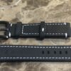 Genuine Leather Padded Watch Strap 19mm Black with Black PVD Buckle