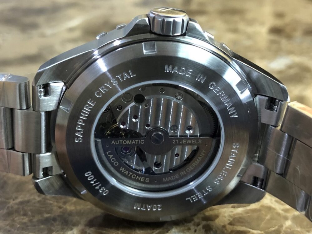 Laco La Paz 42mm Automatic Diver's Limited Edition Blue Dial on Steel Bracelet Box Papers 862147