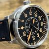 Laco PALERMO 39 Pilot Watch Type B Dial 39mm Black Orange Automatic Box Papers 862130