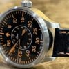 Laco PALERMO 39 Pilot Watch Type B Dial 39mm Black Orange Automatic Box Papers 862130