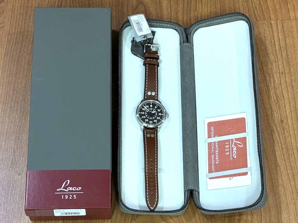 Laco Aachen 42 mm Pilot Watch Laco 21 Automatic Box Papers 861690.2 Box Papers Card