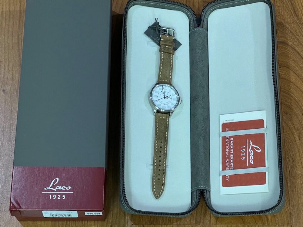 Laco Santa Ynez California Type B Dial White 39mm Automatic Limited Edition Box Papers 100 pieces 853078