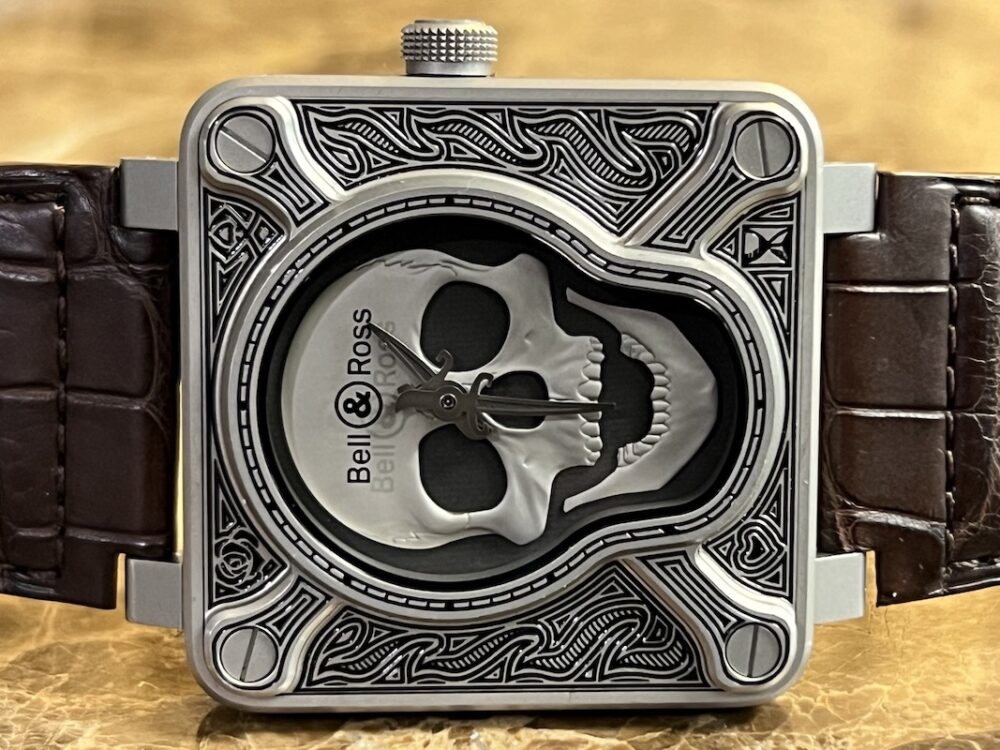 Bell & Ross BR01-92 Burning Skull Tattoo Automatic 43mm Box Papers Warranty Card Skull Patch