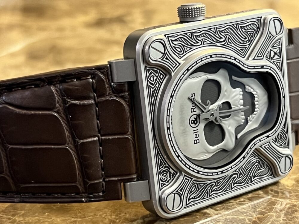 Bell & Ross BR01-92 Burning Skull Tattoo Automatic 43mm Box Papers Warranty Card Skull Patch