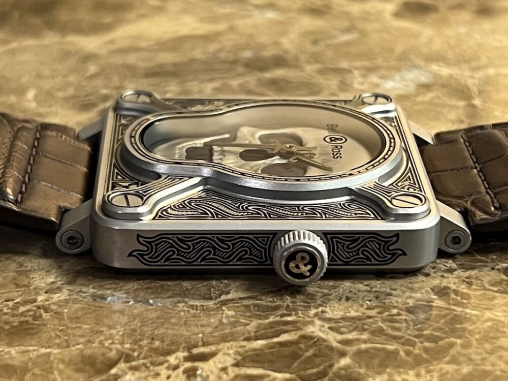 Bell & Ross BR01-92 Burning Skull Tattoo Automatic 43mm Box Papers Warranty Card Skull Patch