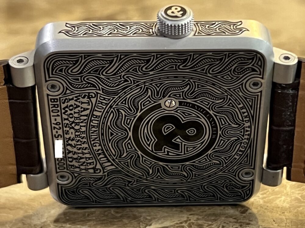 Bell & Ross BR01-92 Burning Skull Tattoo Automatic 43mm Box Papers Warranty Card Skull Patch