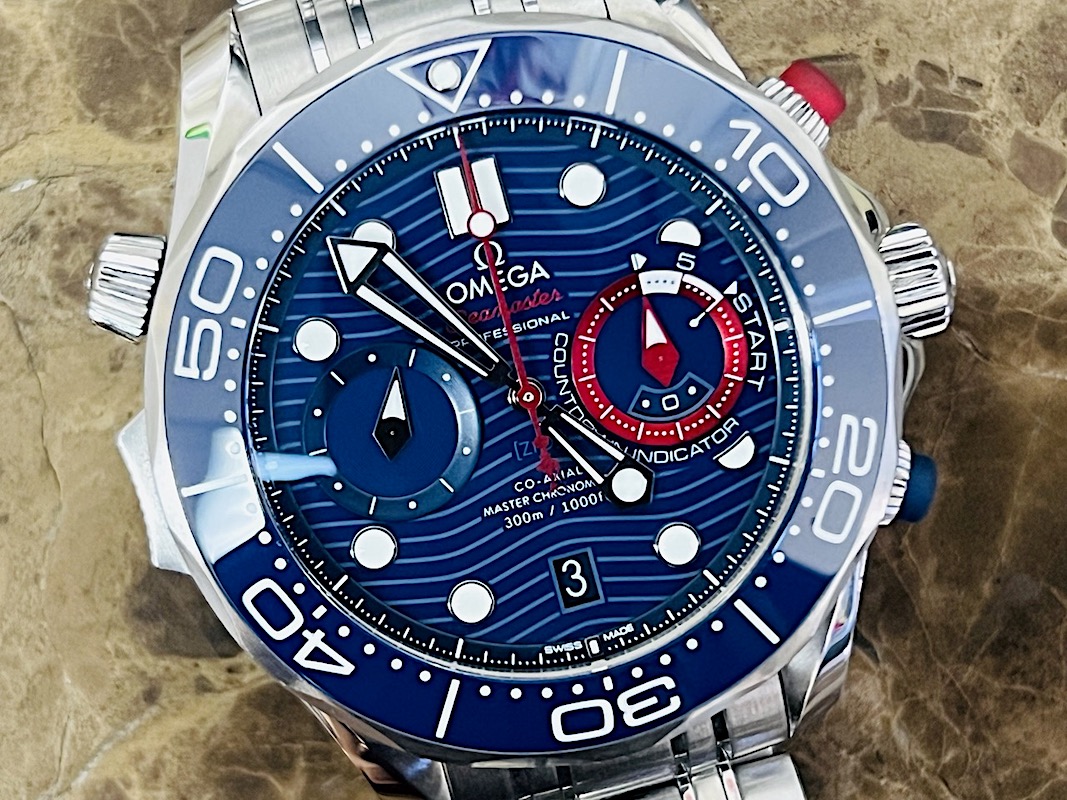 Omega Seamaster 300M Chronograph AMERICA'S CUP 2021 44mm Blue Dial  210.30.44.51.03.002 Box Papers