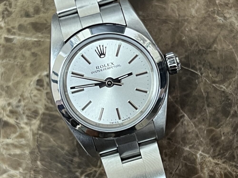 Rolex Oyster Perpetual Lady 24mm Automatic Silver Dial Oyster Bracelet Box Papers model 76080