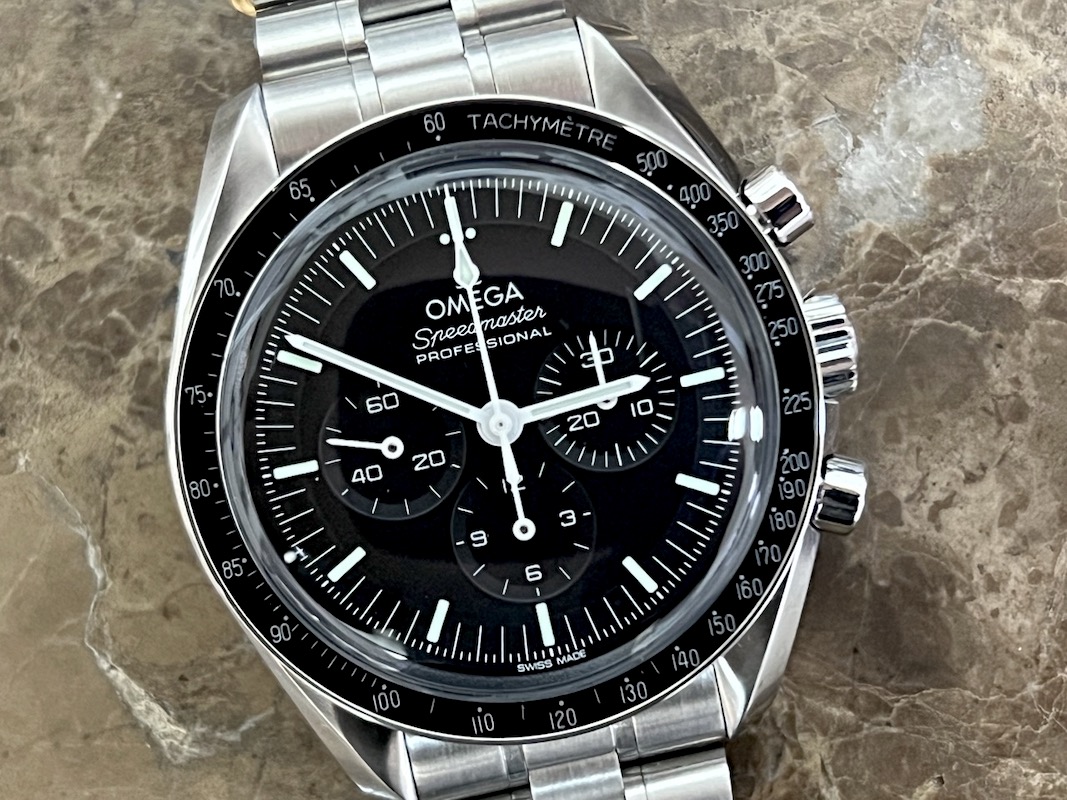 OMEGA Speedmaster Professional CO‑AXIAL Manual Wind 42mm Hesalite Crystal Box Papers Cards 310.30.42.50.01.001 | Sansom Watches, Rolex, Breitling, and