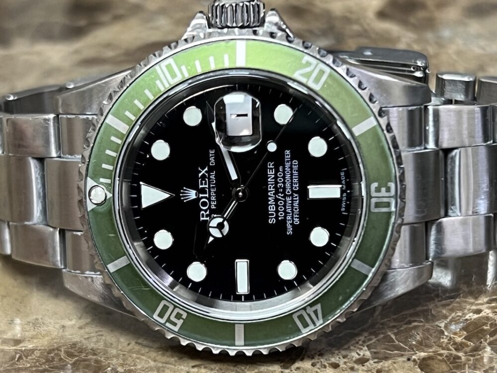 Rolex Submariner with Green Bezel Kermit 40mm Automatic with Box Papers original receipts 16610LN Vintage