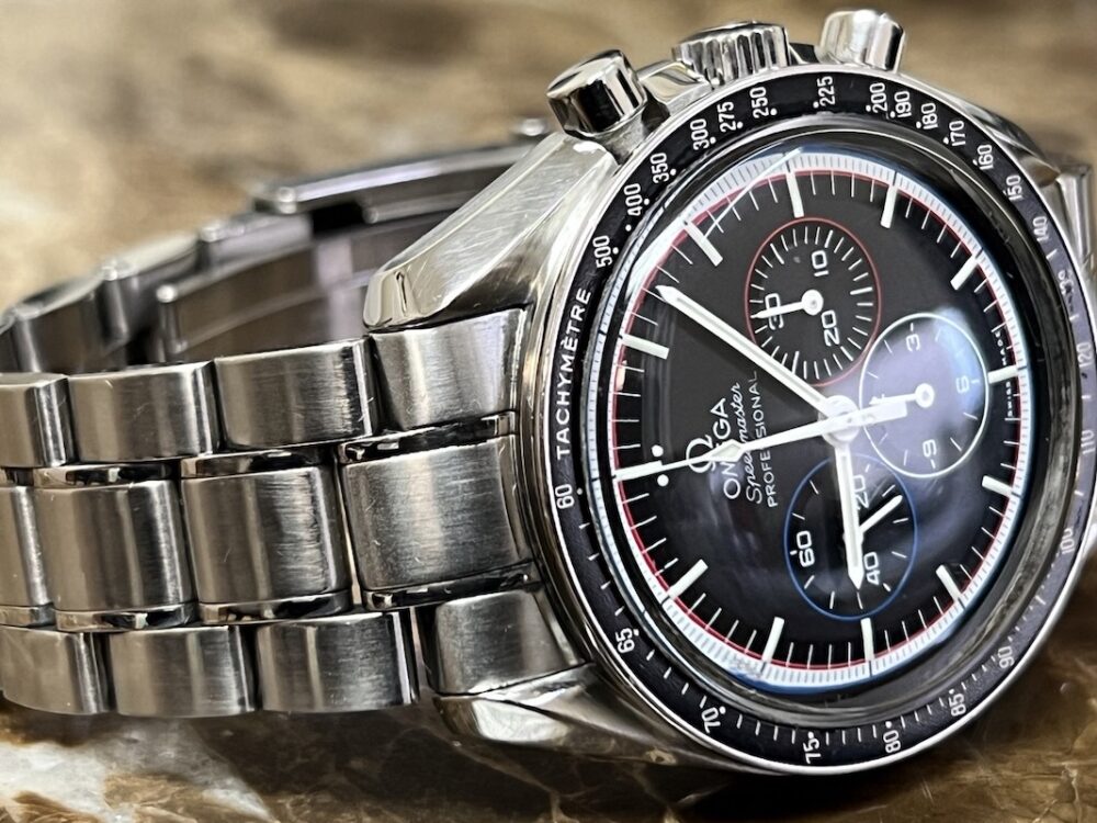 OMEGA Speedmaster Apollo 15 SPEEDY Limited Edition RED WHITE BLUE 40th Anniversary 42mm Manual MOON WATCH Box Papers CAPTAIN AMERICA