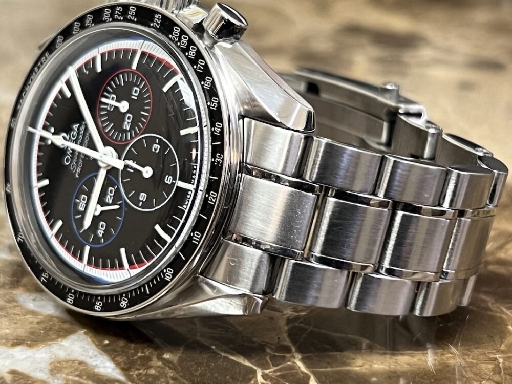 OMEGA Speedmaster Apollo 15 SPEEDY Limited Edition RED WHITE BLUE 40th Anniversary 42mm Manual MOON WATCH Box Papers CAPTAIN AMERICA