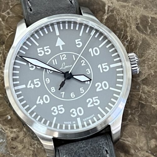 Laco Aachen 39mm Pilot Watch Automatic Ghost Grey Dial Box Papers 862162 Type B Dial