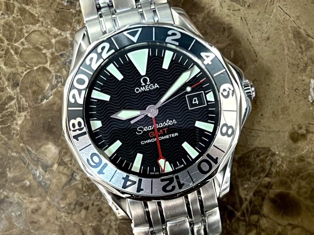 Omega Seamaster 300m GMT 50th Anniversary 41.5mm Black Wave with Bracelet with Papers 2534.50