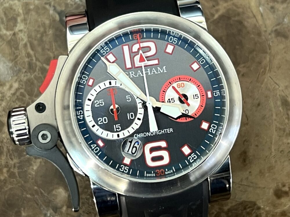 Graham Chronofighter TRIGGER Chronograph 46mm Automatic with Black and Red Accents