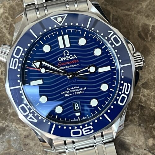 Omega Seamaster Diver 300M Co‑Axial Master 42mm Blue Dial Blue Ceramic Bezel Box Papers 210.30.42.20.03.001