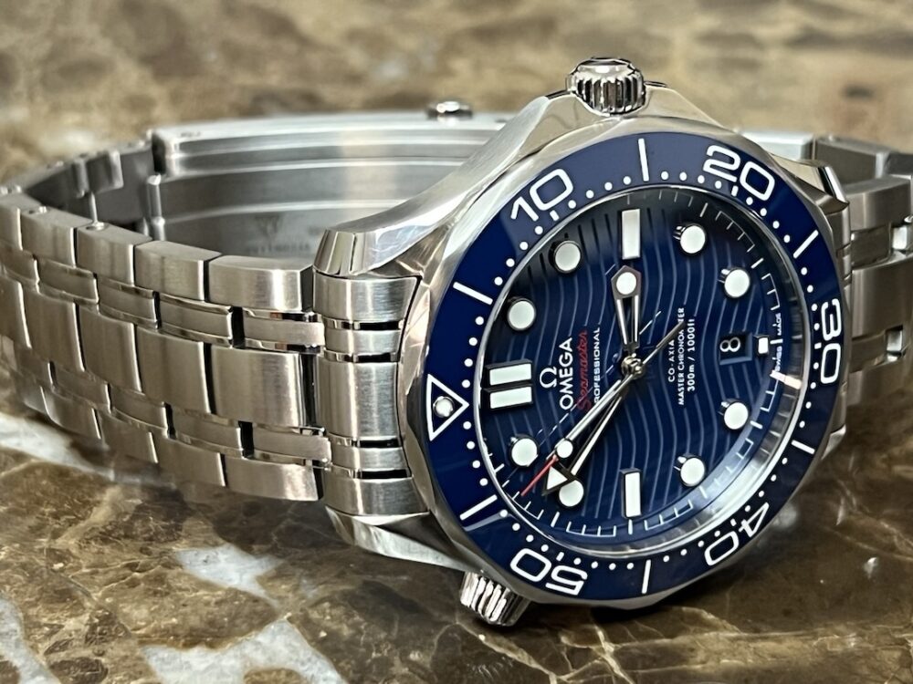 Omega Seamaster Diver 300M Co‑Axial Master 42mm Blue Dial Blue Ceramic Bezel Box Papers 210.30.42.20.03.001