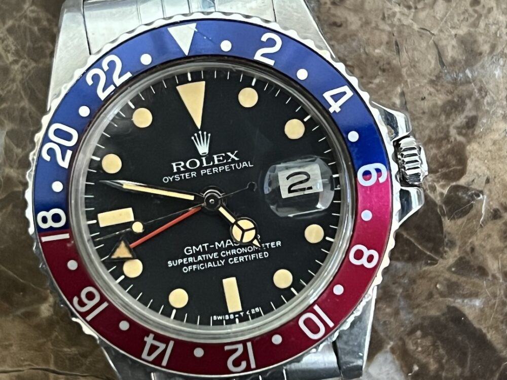 Rolex GMT Master Pepsi Automatic with Pumpkin Patina Swiss - T