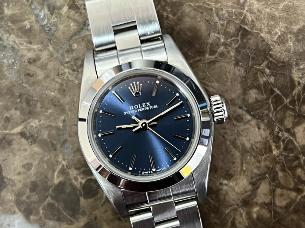 Rolex Oyster Perpetual No Date Lady's with Blue Dial Automatic 24mm Box model 67180