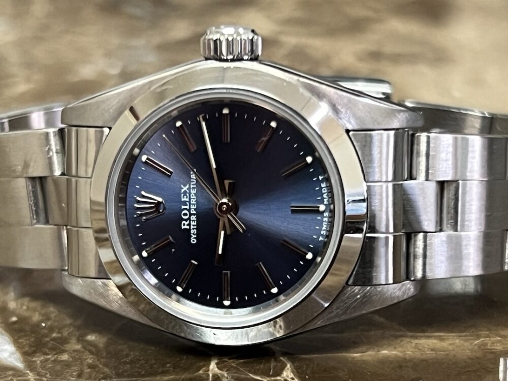 Rolex Oyster Perpetual No Date Lady's with Blue Dial Automatic 24mm Box model 67180
