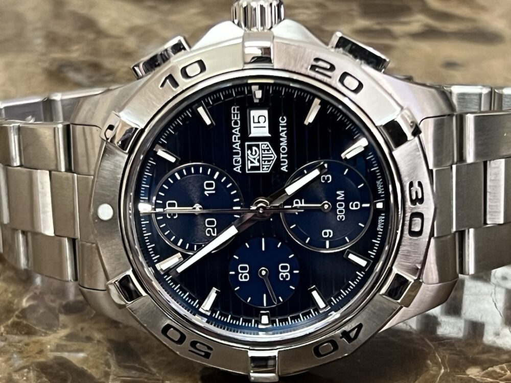 TAG Heuer Aquaracer Chronograph 42mm Automatic with Bracelet Blue Dial Box Papers CAP2112.BA0833