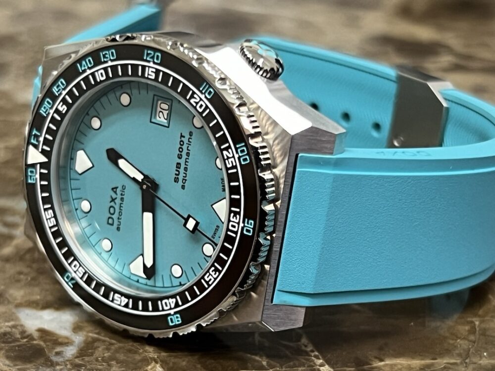 DOXA SUB 600T Professional 40mm Blue AquaMarine Dial Ceramic Bezel on Rubber Dive Strap Box / Papers / Card 861.10.241.25