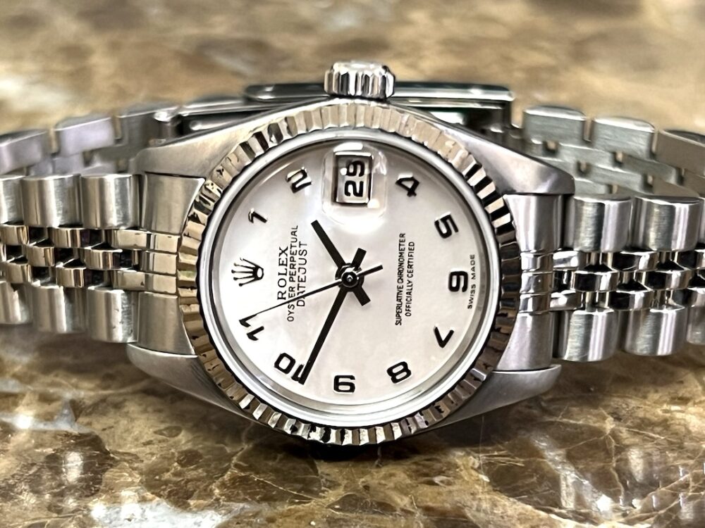 Rolex Datejust 26 Lady with White Mother of Pearl Dial with Rolex Box 79174
