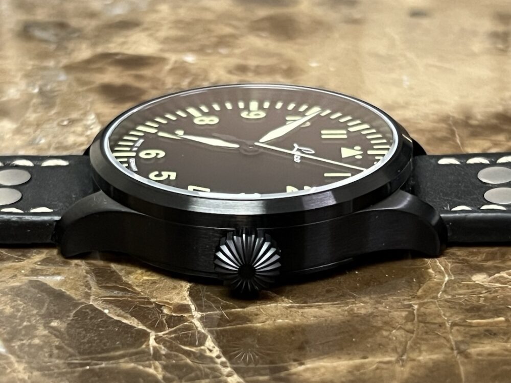Laco Altenburg Black PVD Case 42mm Automatic Pilot Watch Type A Dial Box Papers 861759.2
