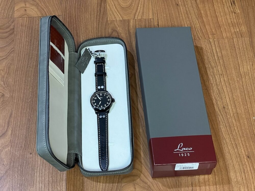 Laco Altenburg Black PVD Case 42mm Automatic Pilot Watch Type A Dial Box Papers 861759.2