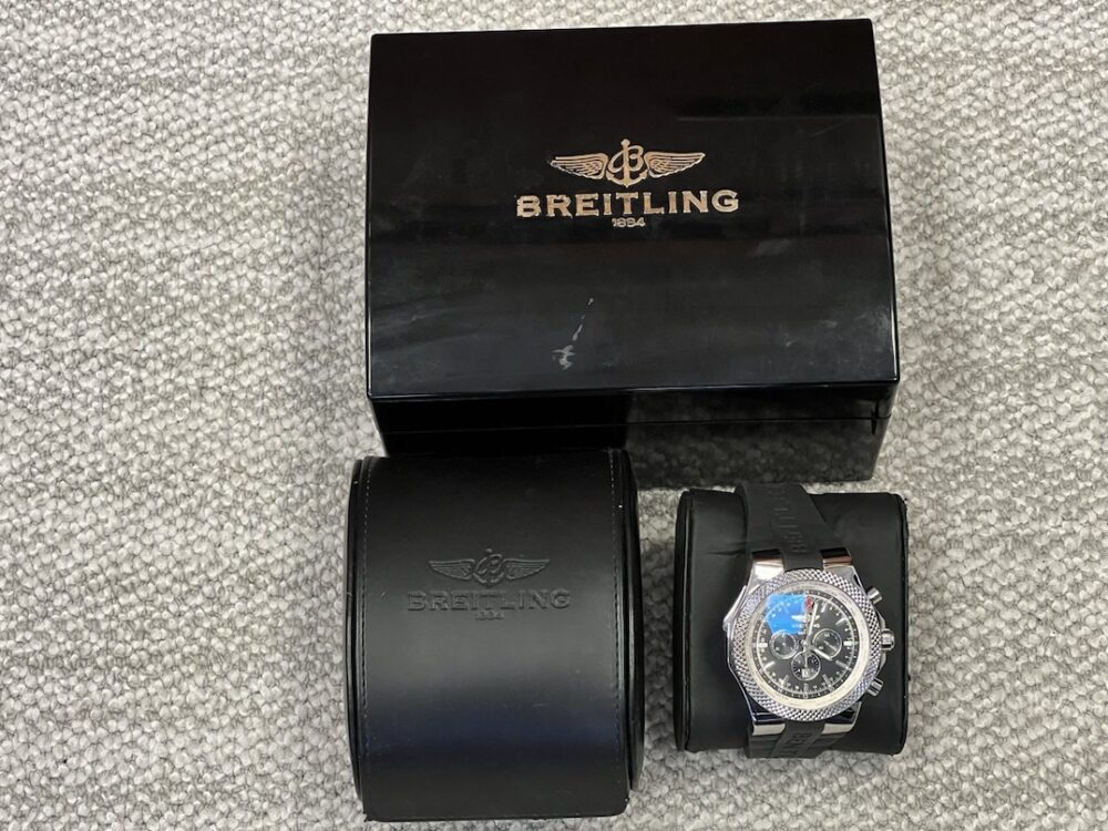 Breitling Bentley GMT 49mm Automatic Black Dial Black Rubber on Deployed Buckle A47362