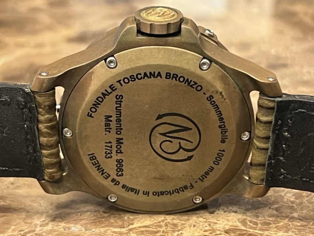 Ennebi Watch Fondale Toscana Bronzo 47mm Manual Wind Limited Edition to 33 Pieces Bronze Military Watch Made in Italy
